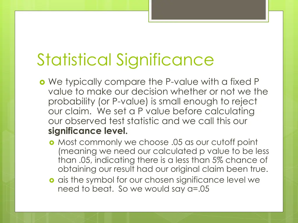statistical significance