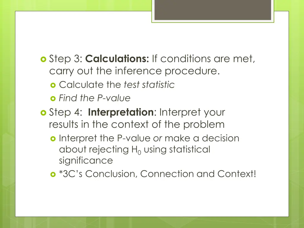 step 3 calculations if conditions are met carry