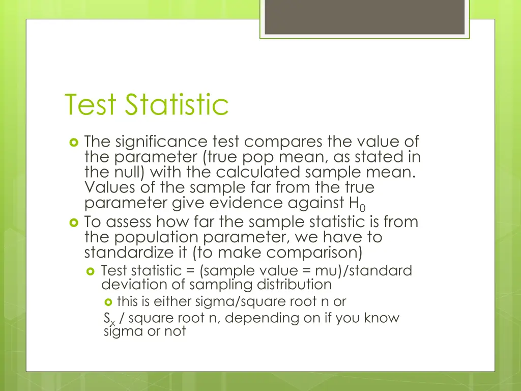 test statistic