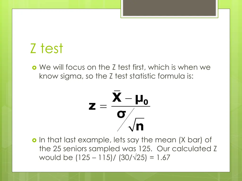 z test
