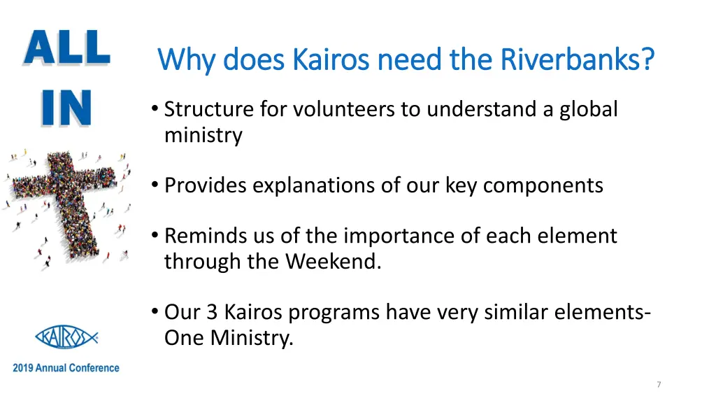 why does kairos need the riverbanks why does 1