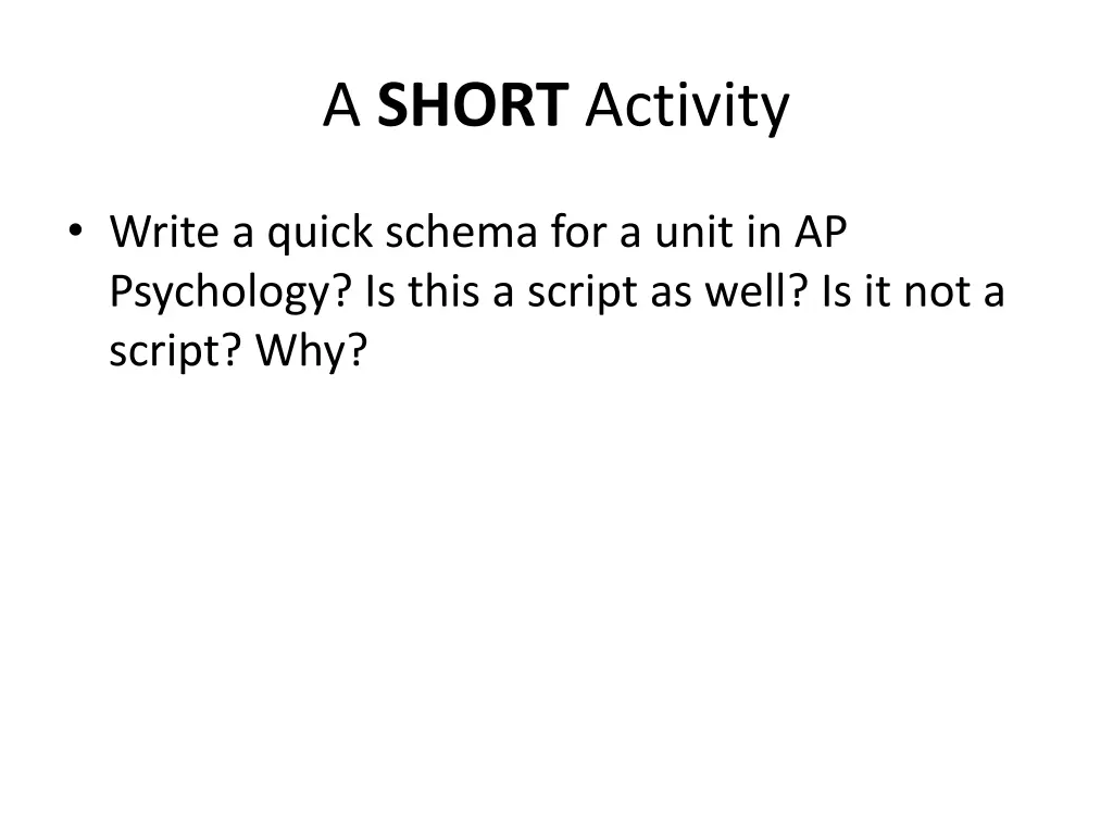 a short activity