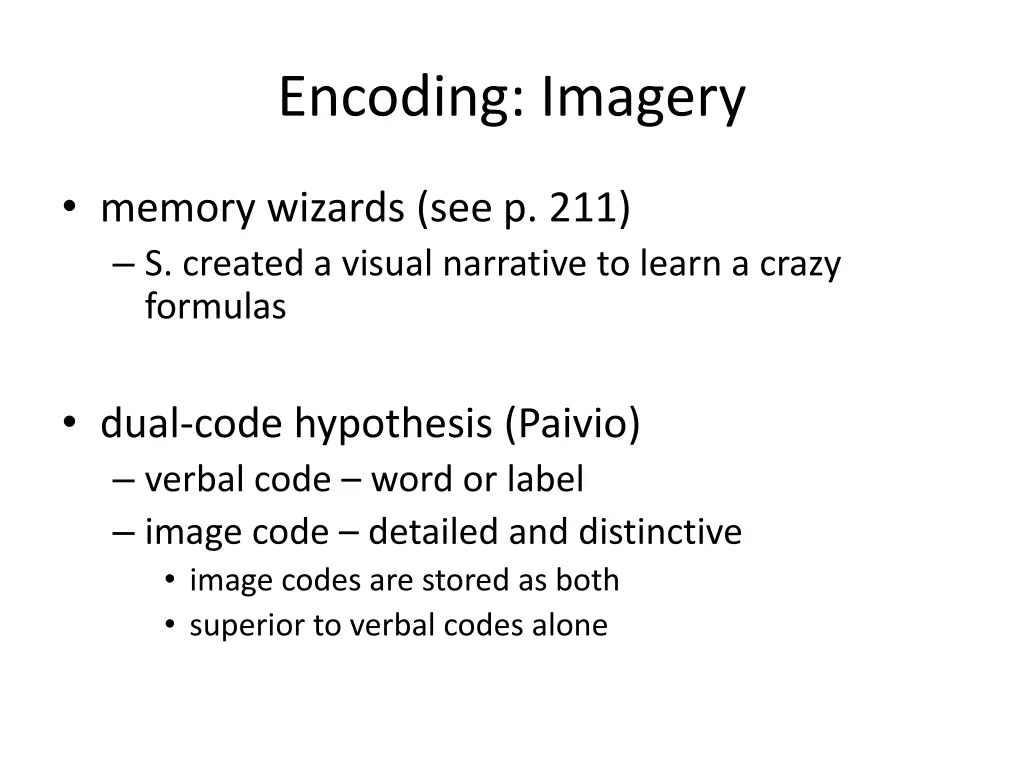 encoding imagery
