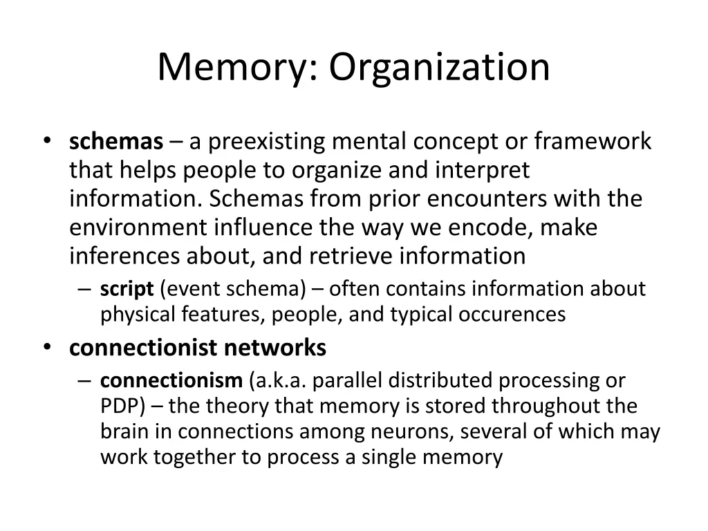 memory organization