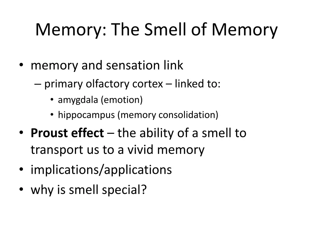 memory the smell of memory