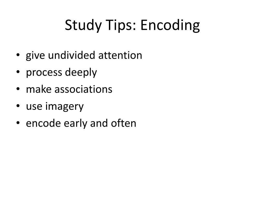 study tips encoding