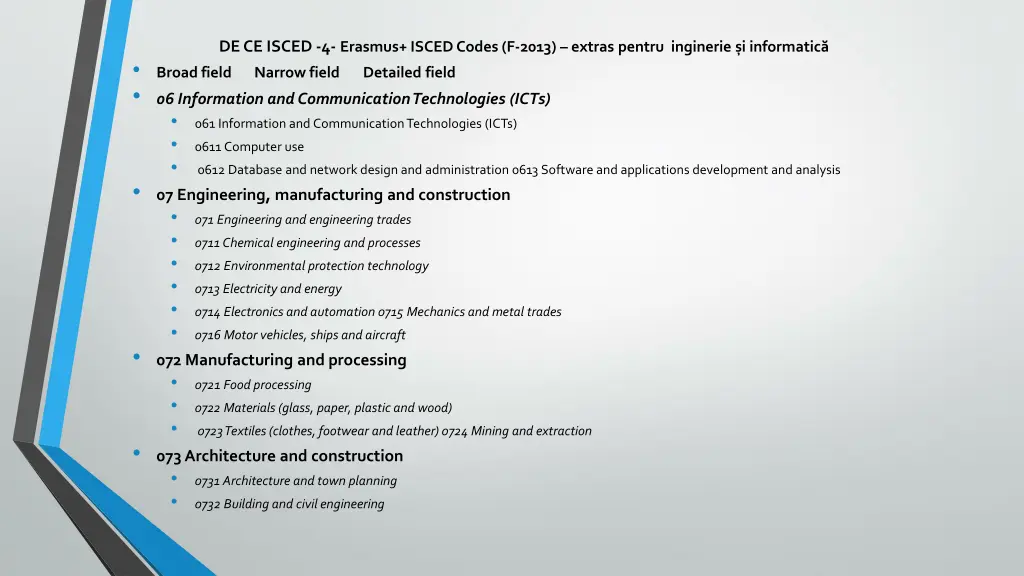 de ce isced 4 erasmus isced codes f 2013 extras