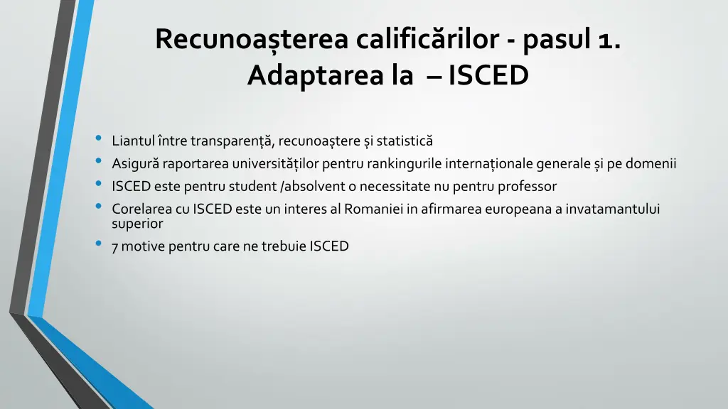 recunoa terea calific rilor pasul 1 adaptarea