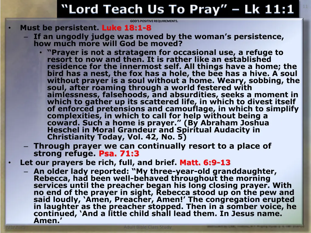 lord teach us to pray lk 11 1 1