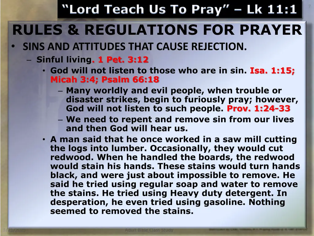 lord teach us to pray lk 11 1 rules regulations 1