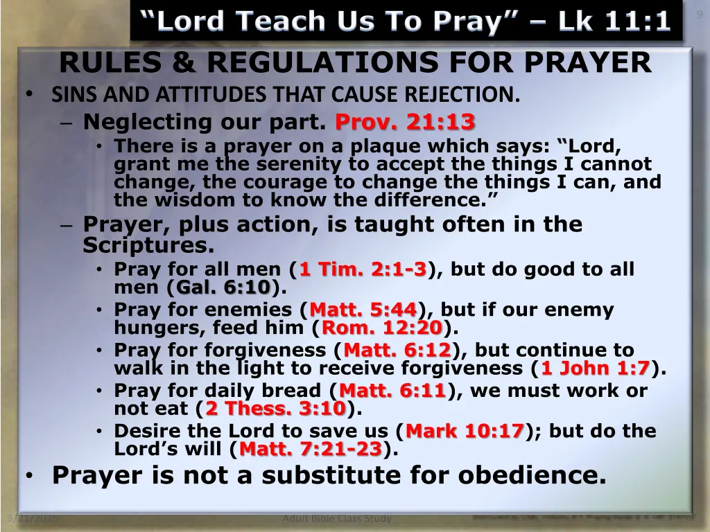 lord teach us to pray lk 11 1 rules regulations 3