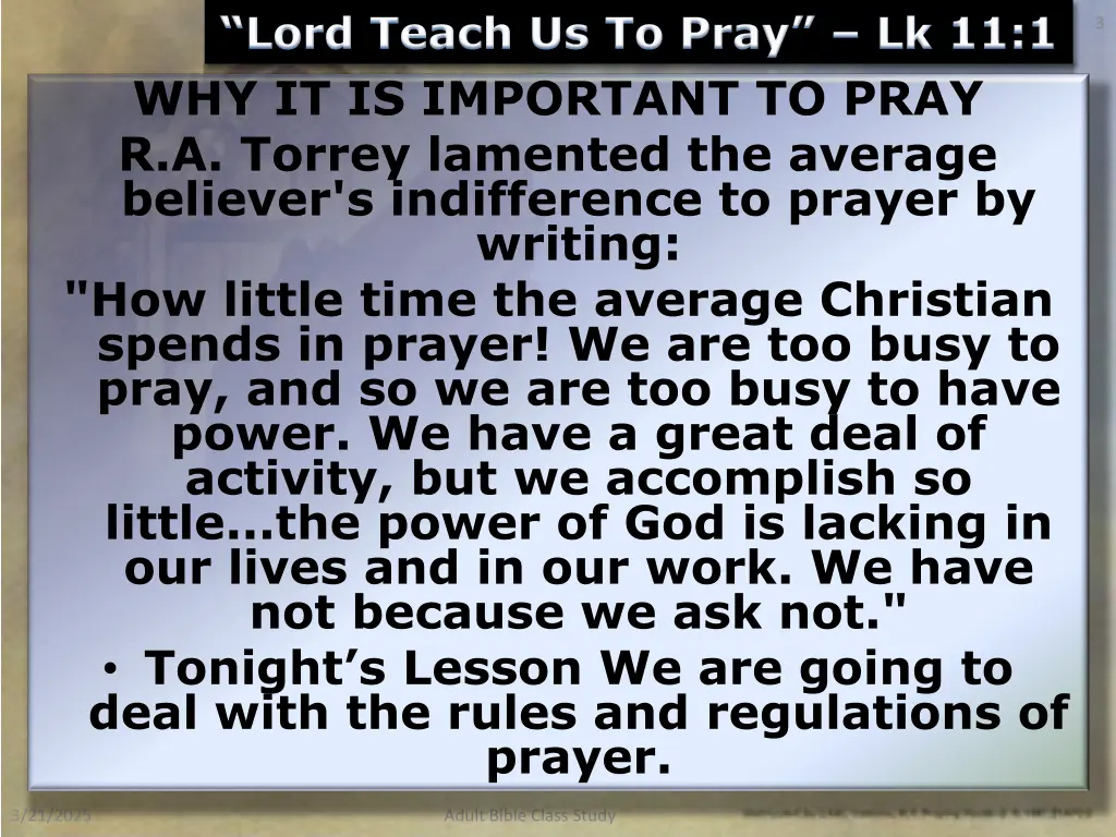 lord teach us to pray lk 11 1 why it is important