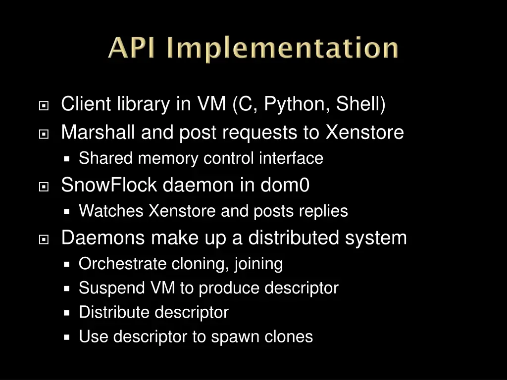 client library in vm c python shell marshall