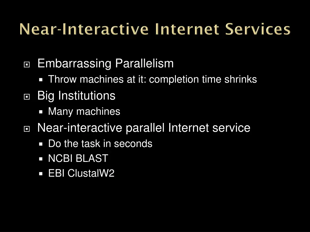 embarrassing parallelism throw machines