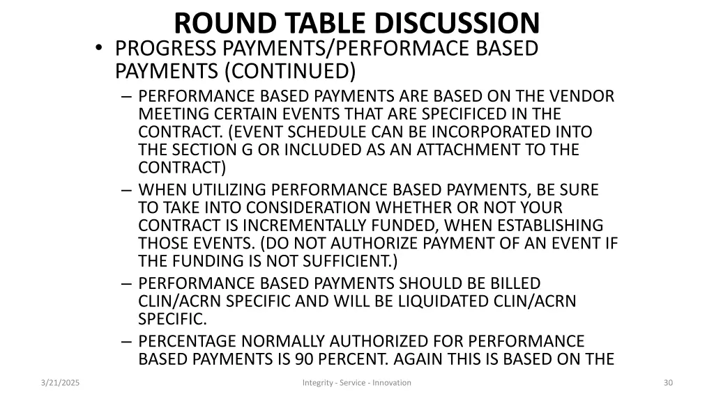 round table discussion progress payments 1