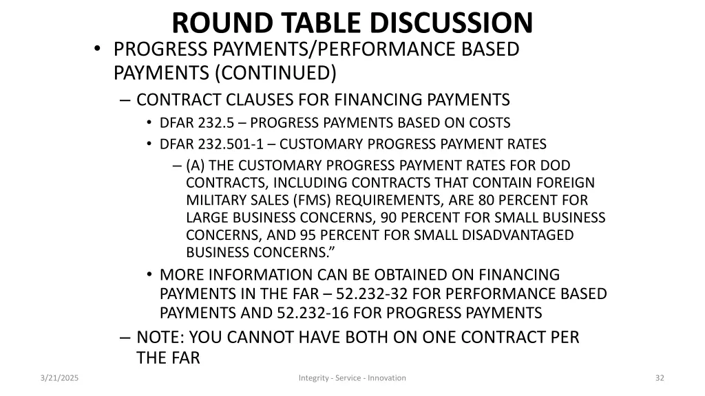 round table discussion progress payments 3