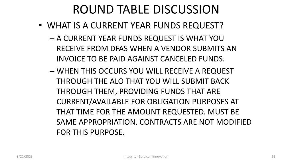 round table discussion what is a current year