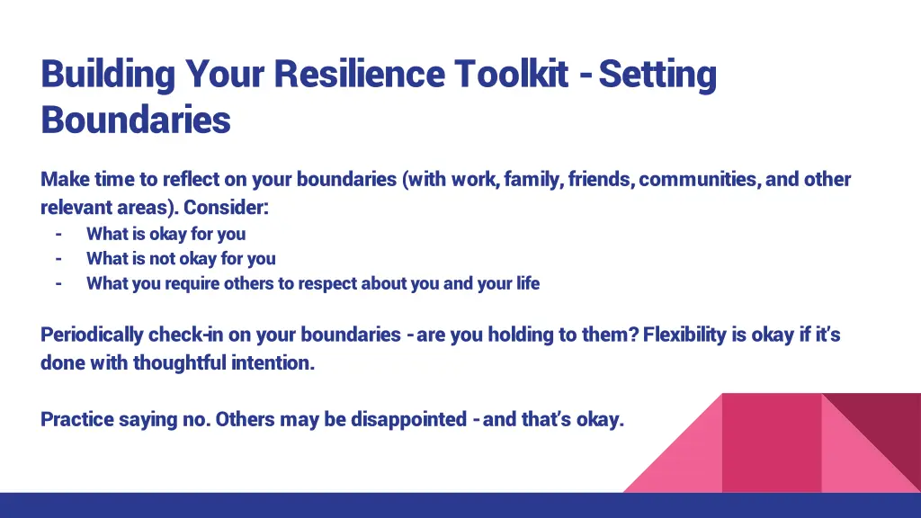 building your resilience toolkit setting