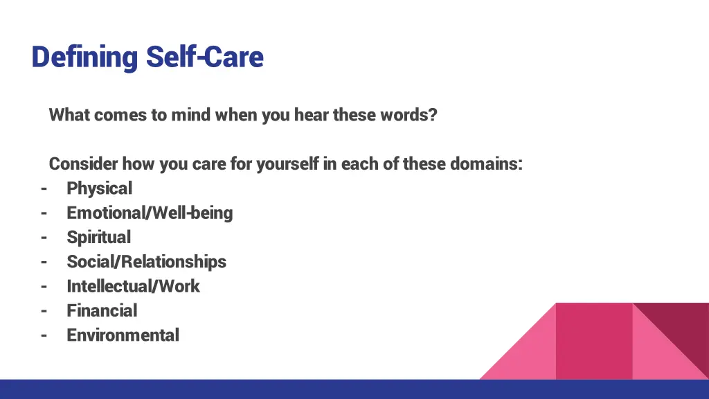 defining self care