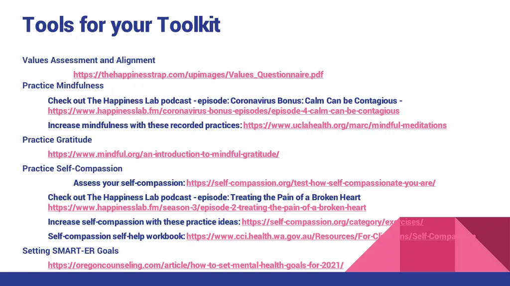 tools for your toolkit