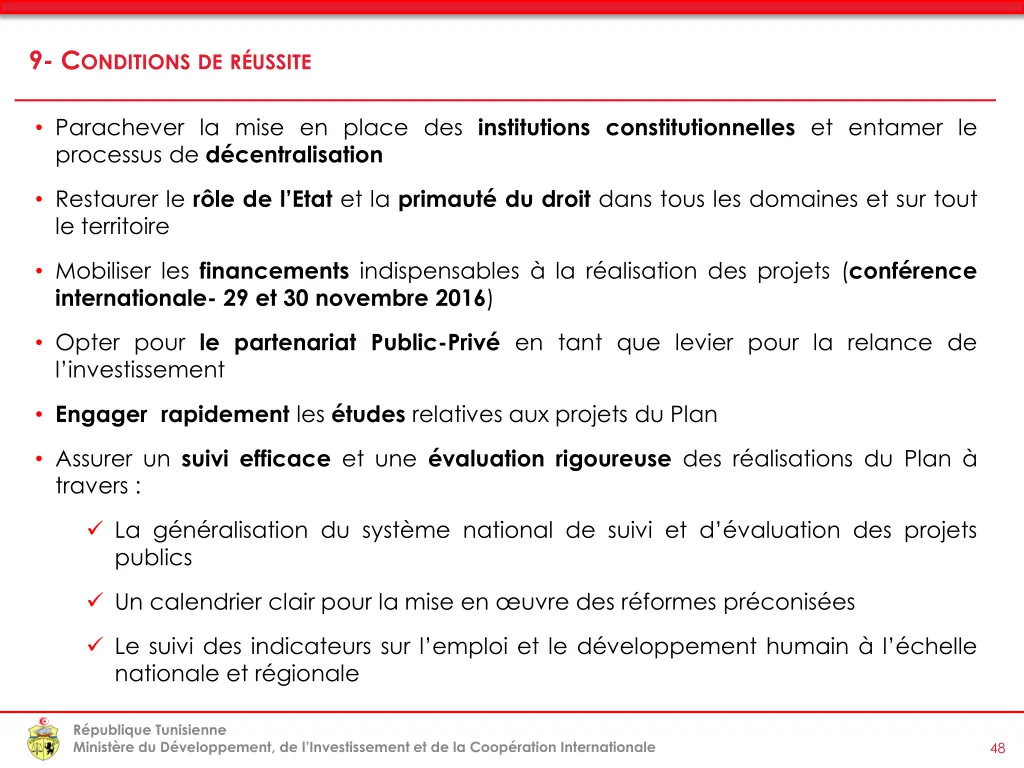 9 c onditions de r ussite
