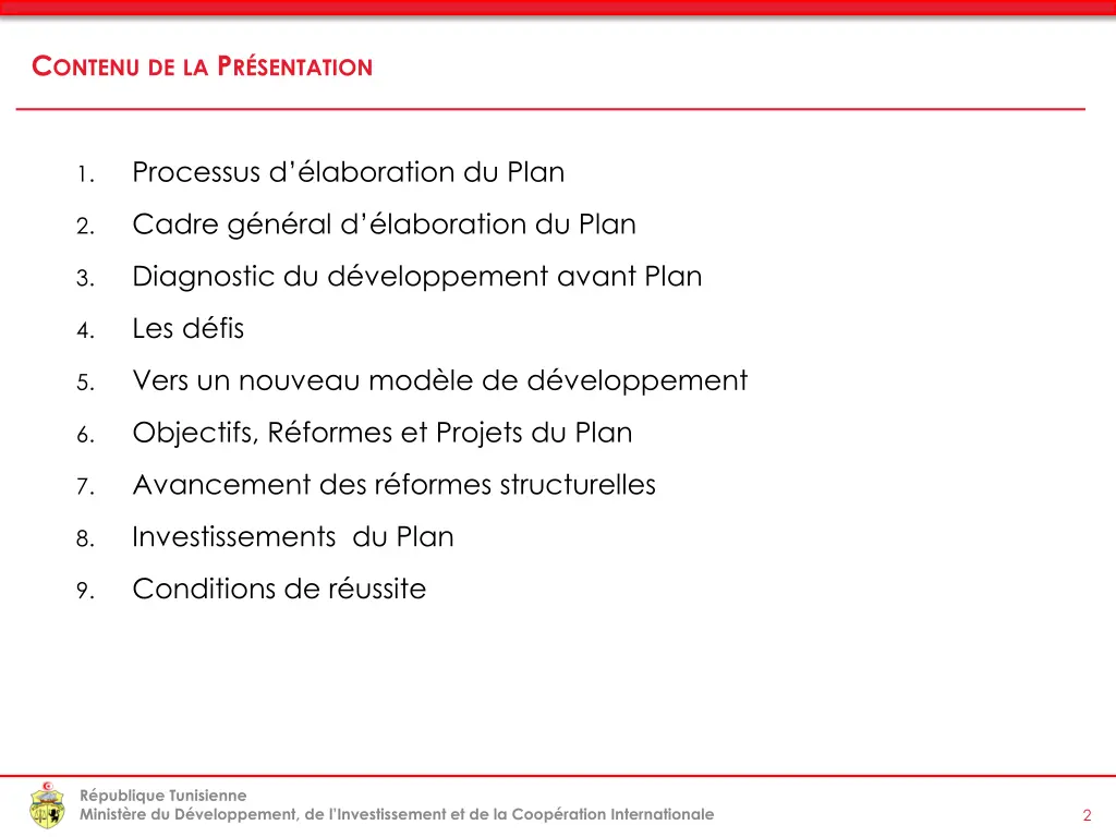 c ontenu de la p r sentation