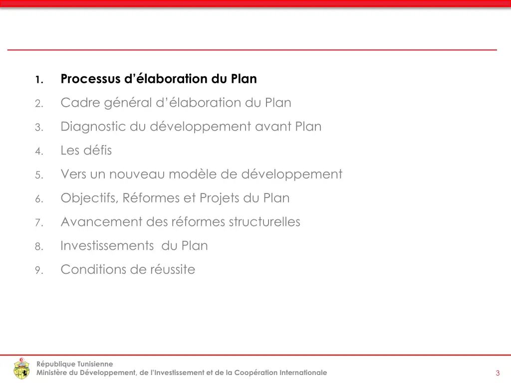 processus d laboration du plan