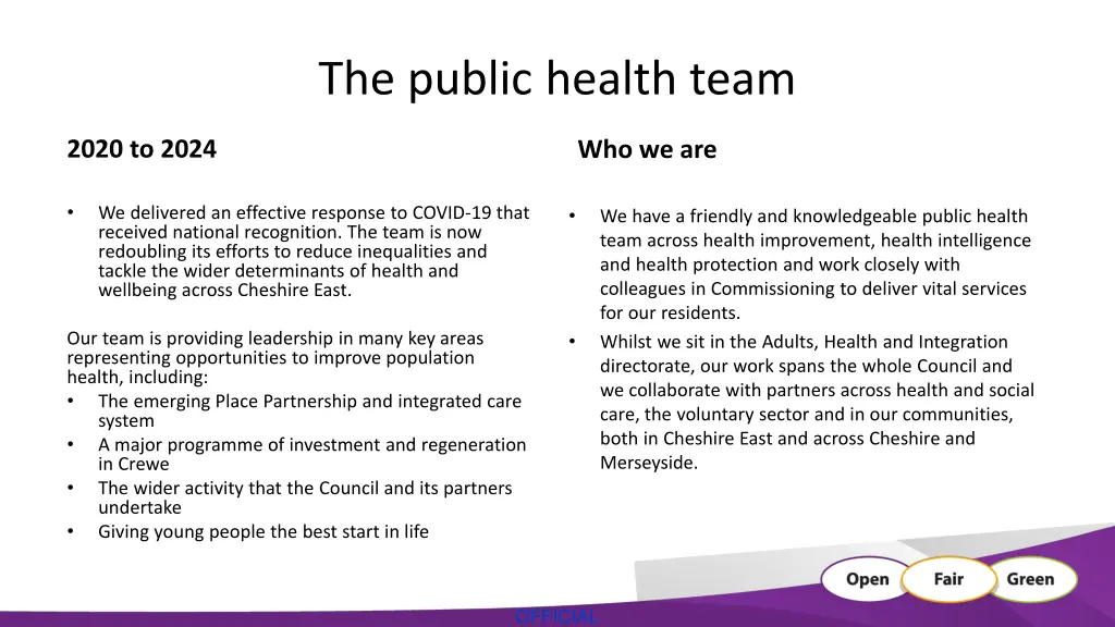 the public health team