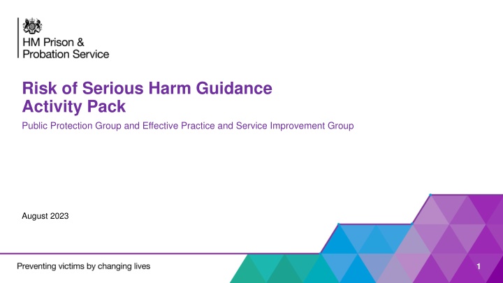 risk of serious harm guidance activity pack