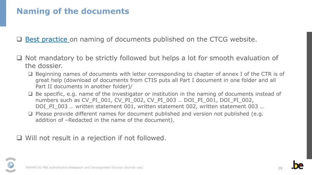 naming of the documents 1