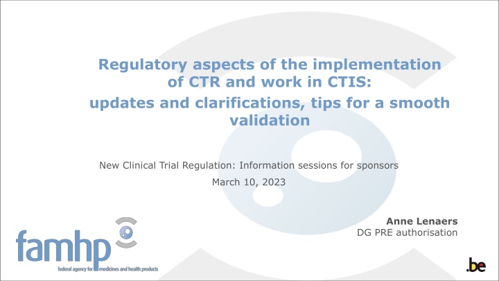 regulatory aspects of the implementation