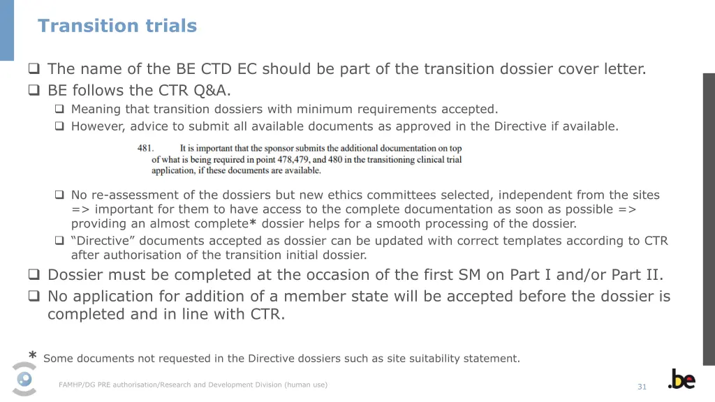 transition trials 1