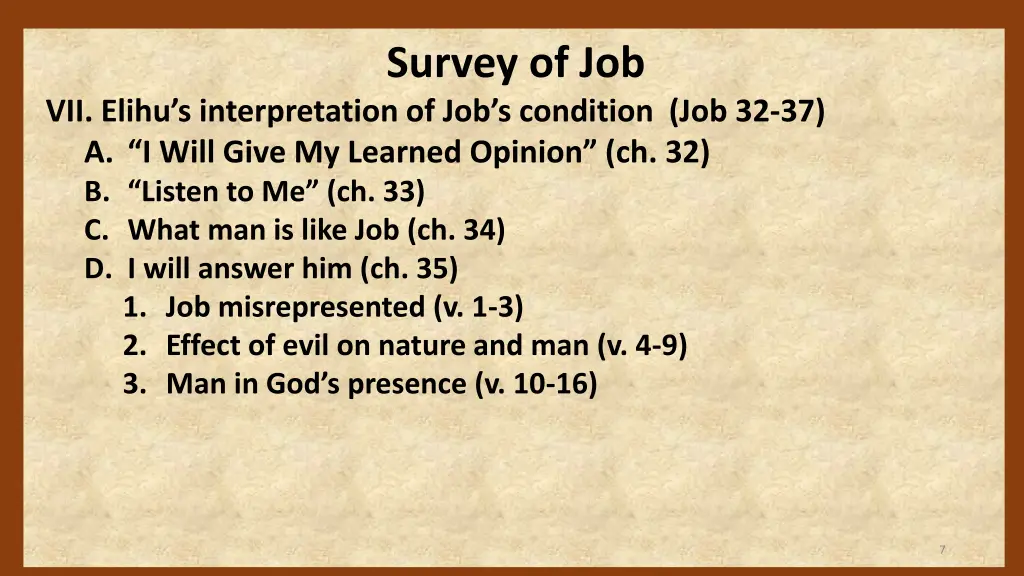 survey of job 5