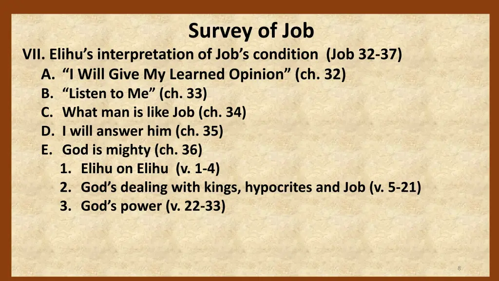 survey of job 6