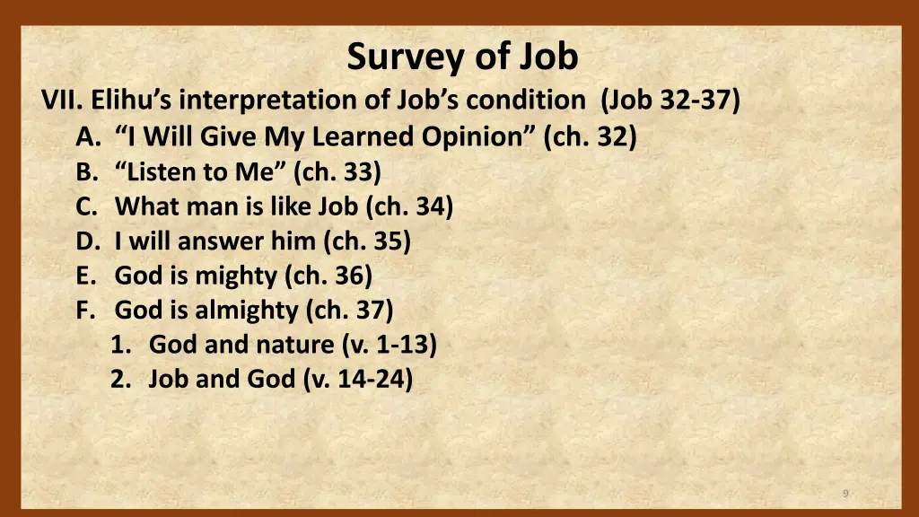 survey of job 7