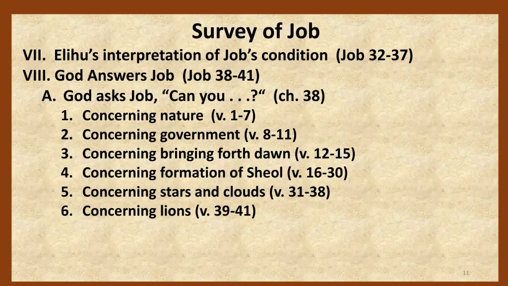 survey of job 9