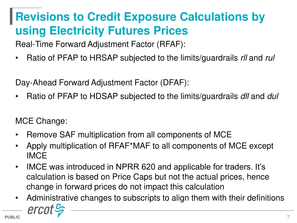 revisions to credit exposure calculations 6