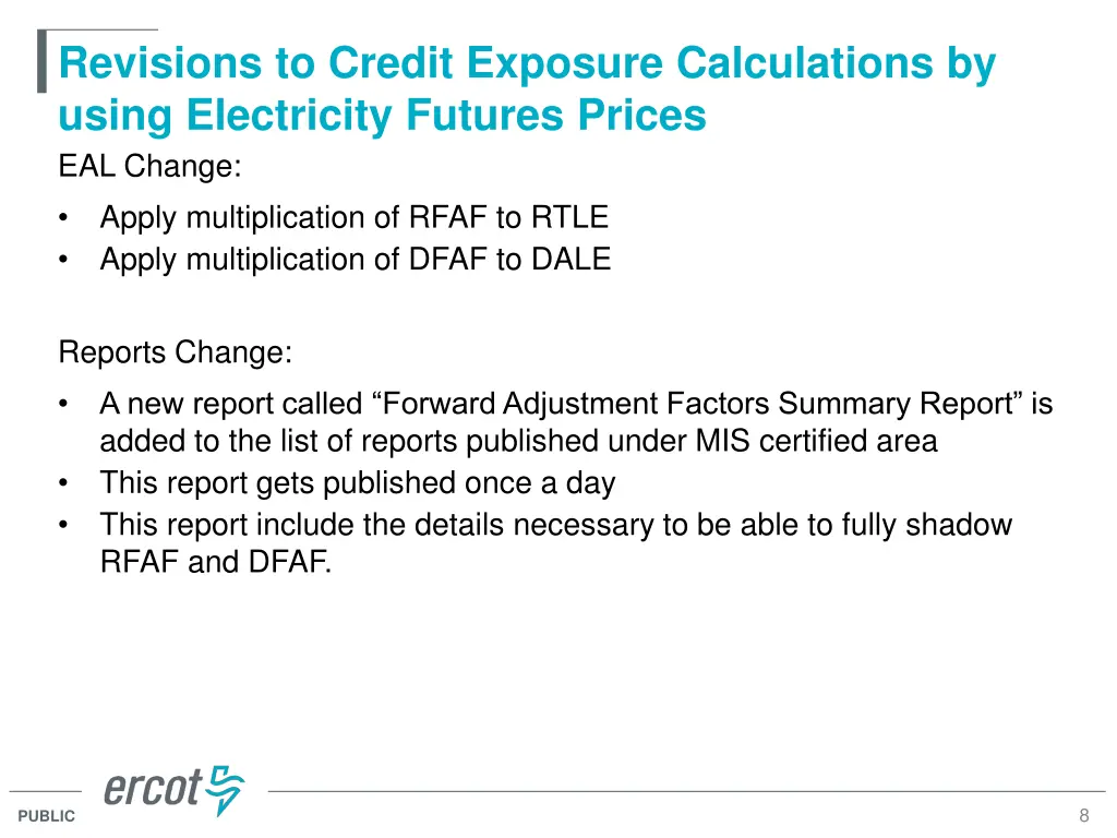revisions to credit exposure calculations 7