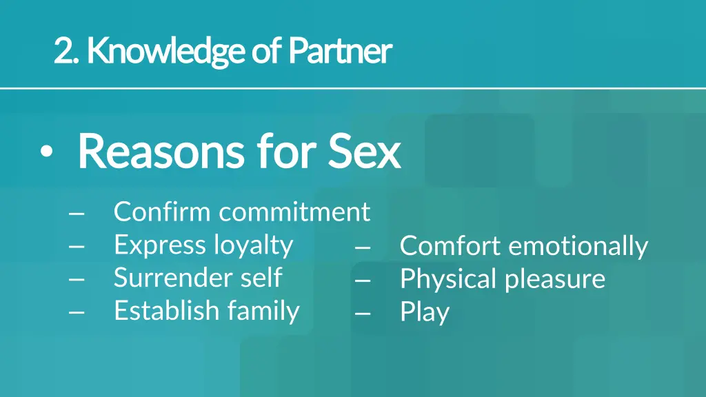 2 knowledge of partner 2 knowledge of partner 2