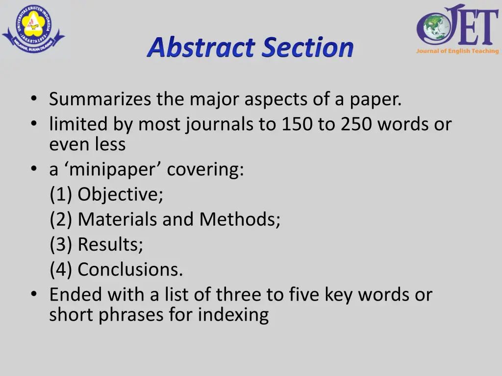 abstract section