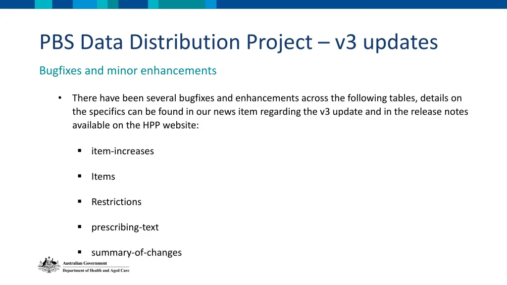 pbs data distribution project v3 updates 2