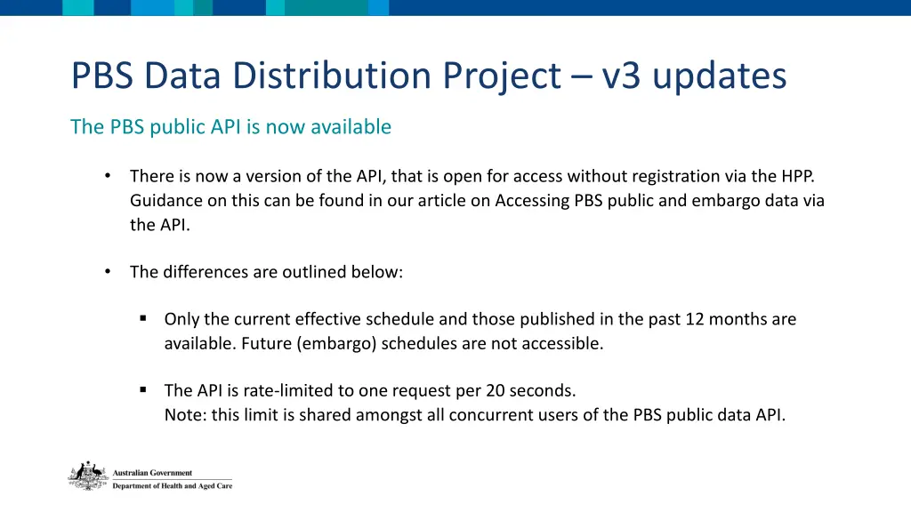 pbs data distribution project v3 updates
