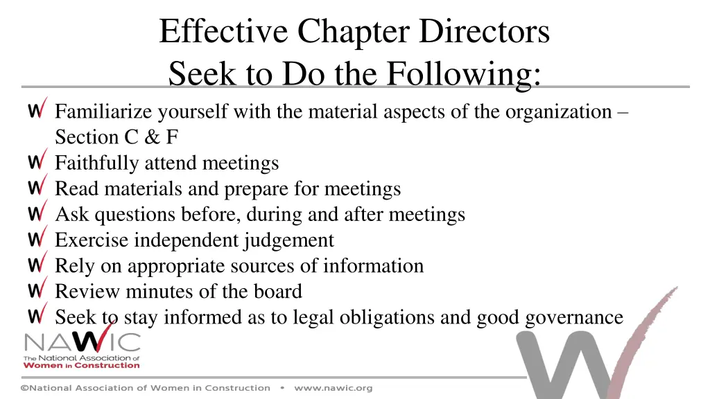 effective chapter directors seek