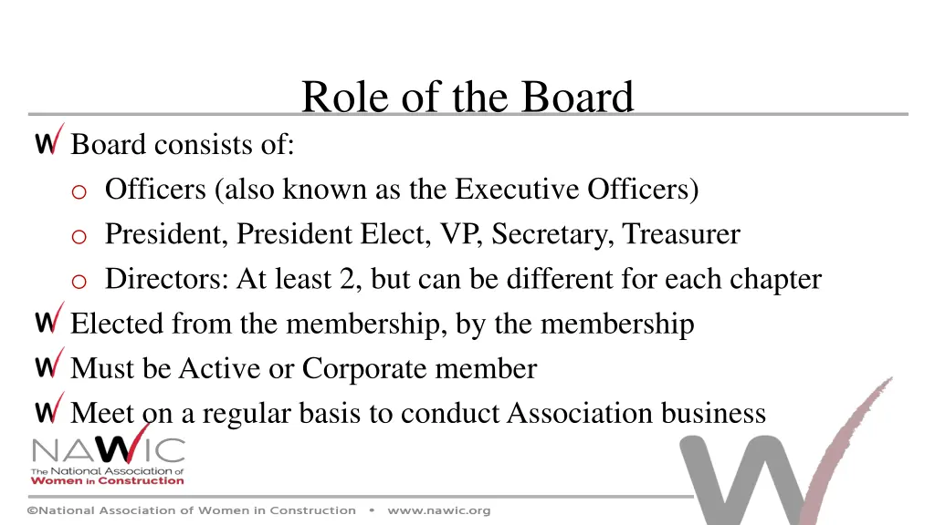 role of the board