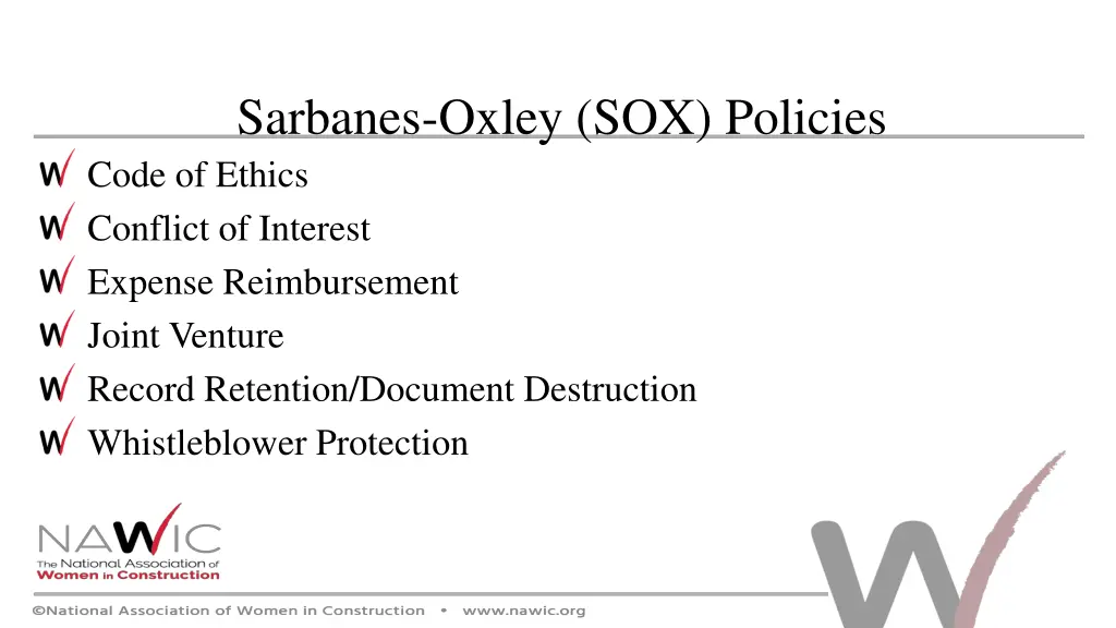 sarbanes oxley sox policies