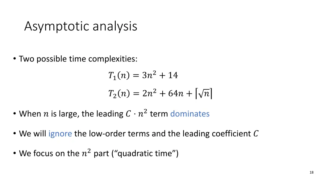 asymptotic analysis