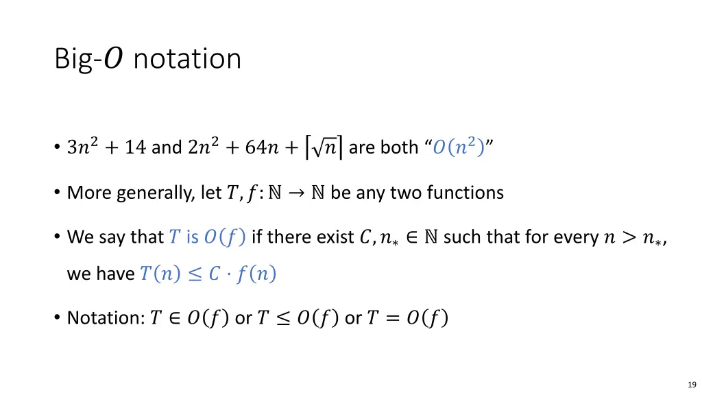 big notation