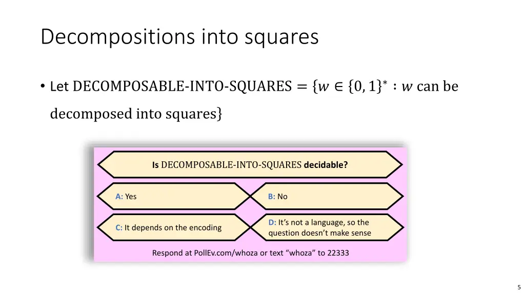 decompositions into squares 1
