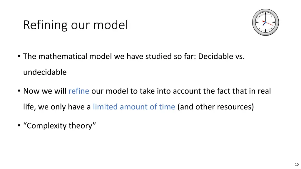 refining our model