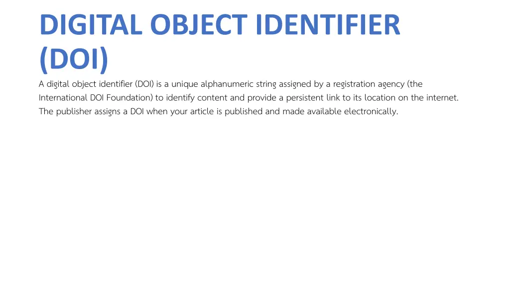 digital object identifier doi a digital object